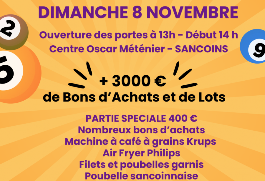 Le judo club Sancoins organise ses rifles! De nombreux lots à gagner!